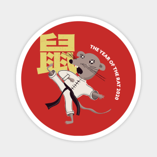 This Chinese Zodiac New Year of the Rat 2020 Kawaii Kung Fu Magnet